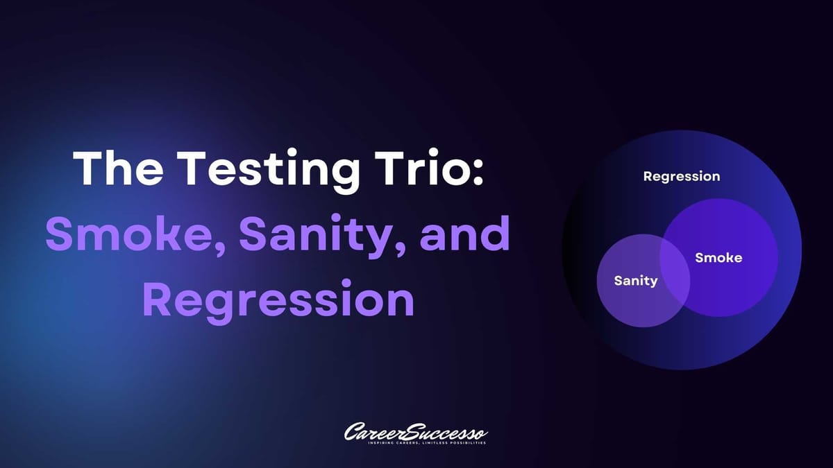 The Testing Trio: Smoke, Sanity, and Regression